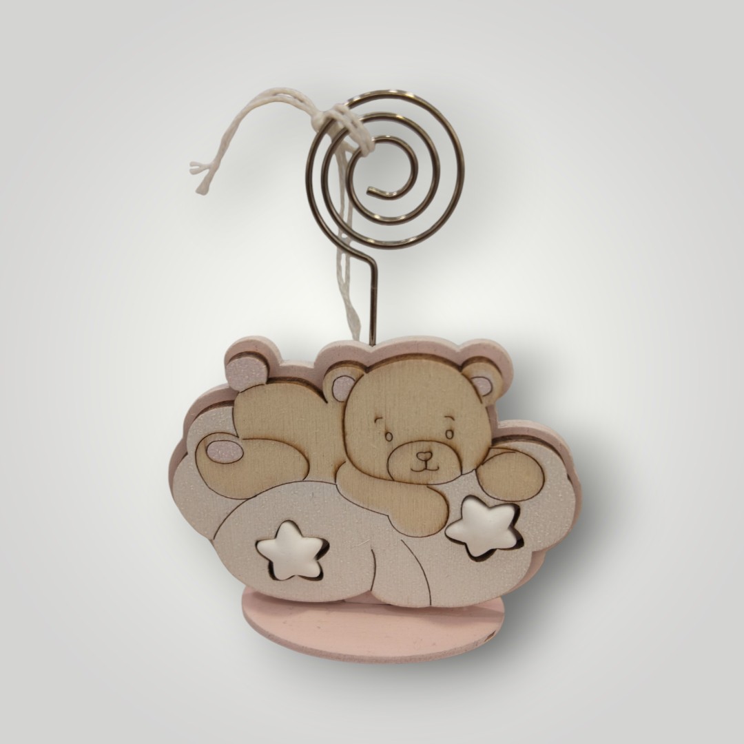 Memoclip Orsetto su Nuvola Rosa (12pz)